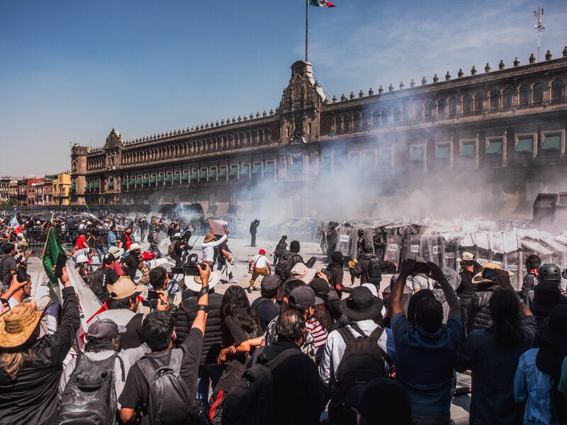 clashes during mexico protests leave more than 100 hurt