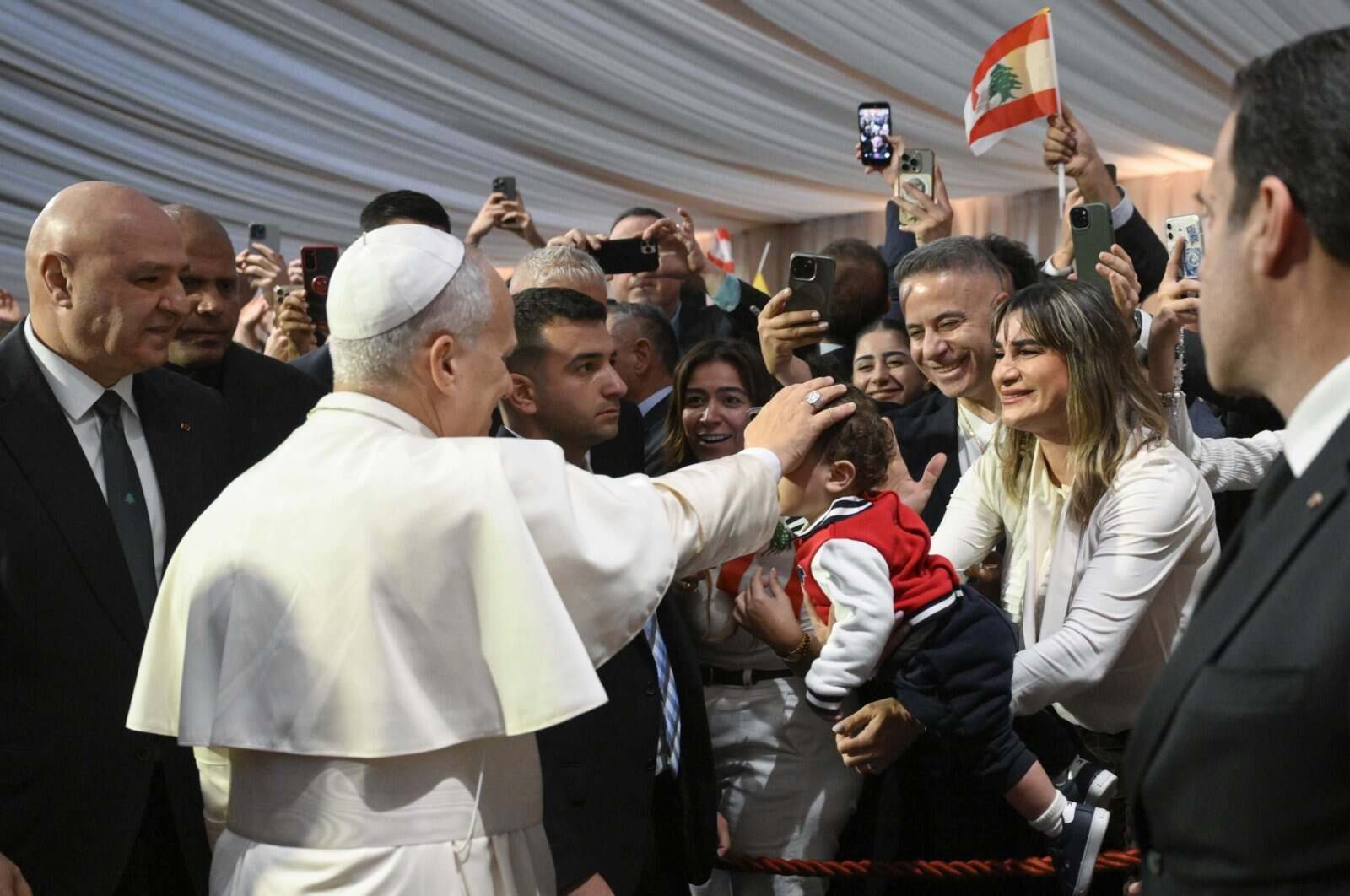pope leo arrives in lebanon, calls for unity