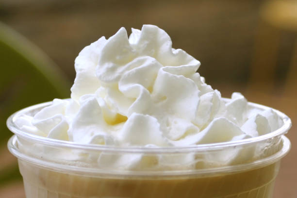 iced coffee drink with whipped cream