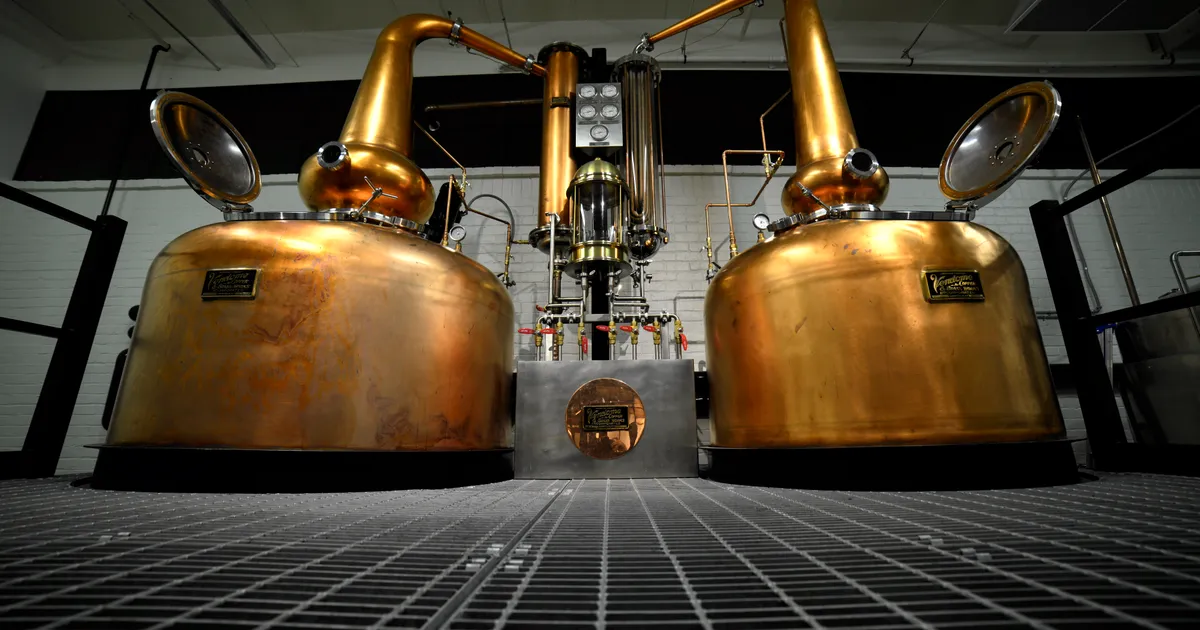 File:ASW Distillery - Atlanta's hometown whiskey bourbon craft distillery - Chris Avedissian - Stills head on.jpg