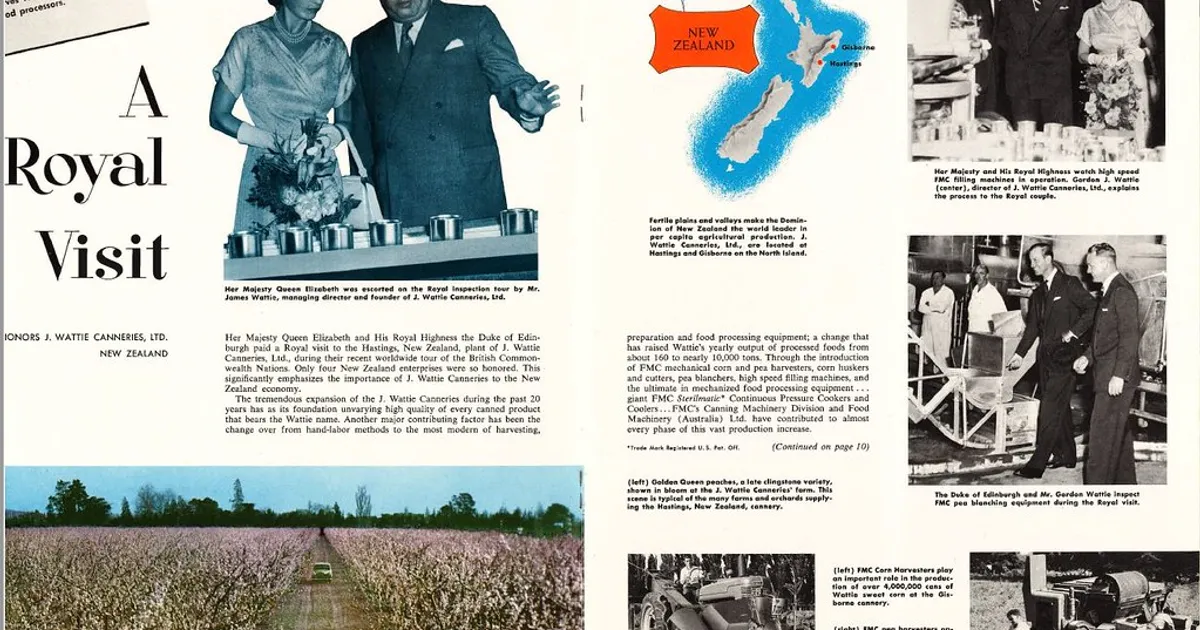 Royal Tour 1953-54 - Visit - Watties Canneries – Hastings