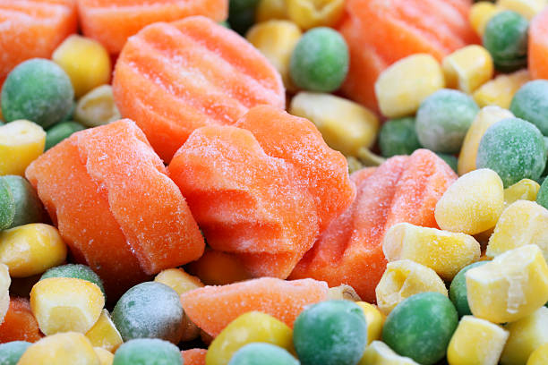 frozen vegetable background.