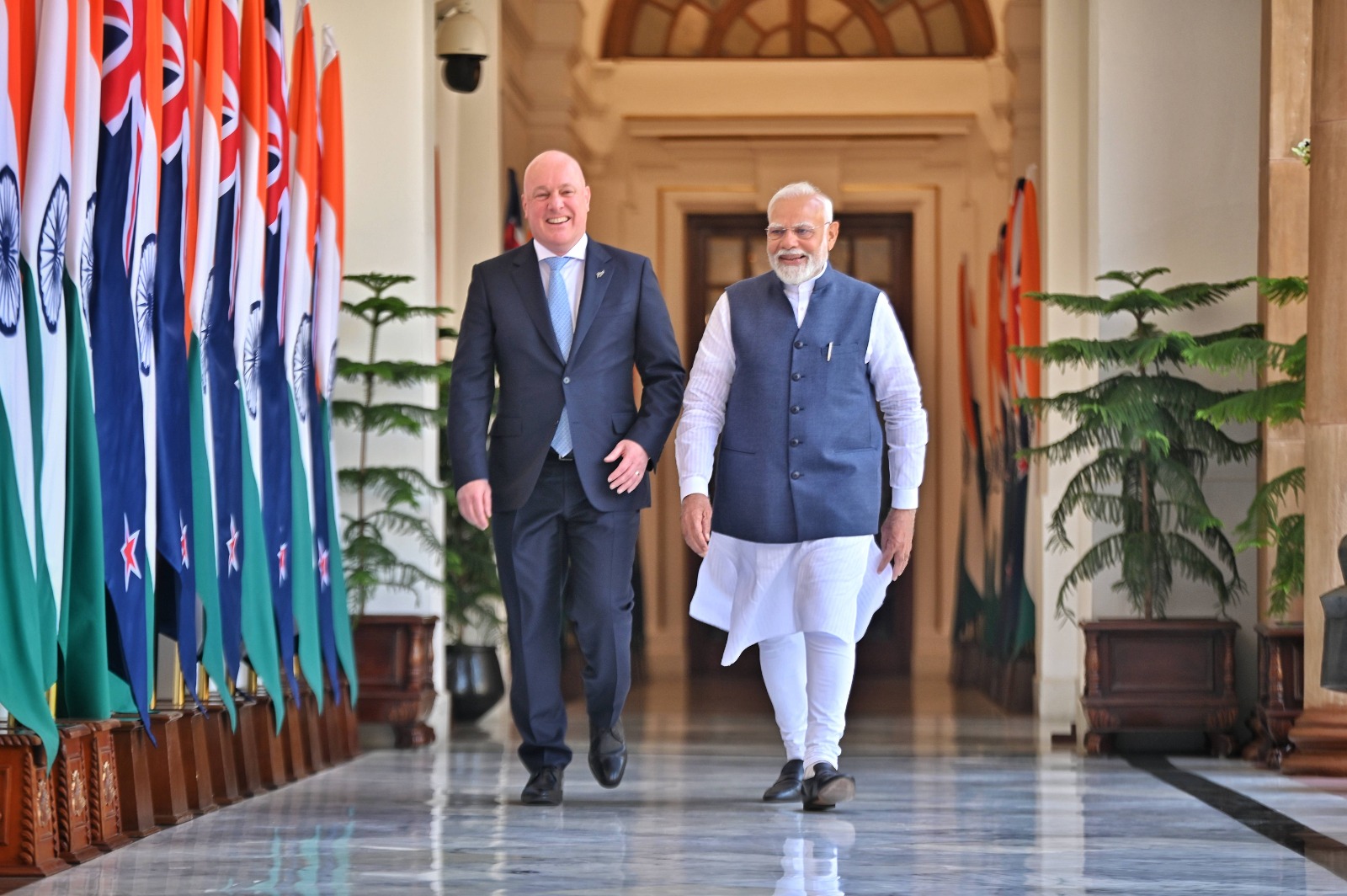 prime minister christopher luxon meets india's prime minister narendra modi
