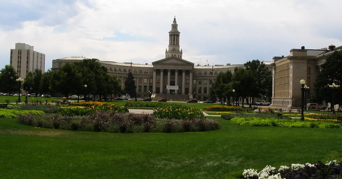 Denver City and County Building from Colorado State Capitol, Denver Civic Center, Denver, Colorado