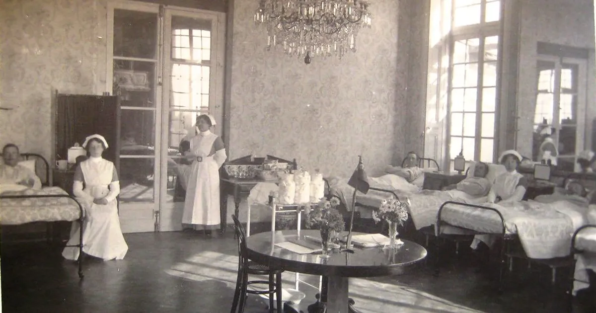 Interior view of Oldway War Hospital, Paignton, Devon, England