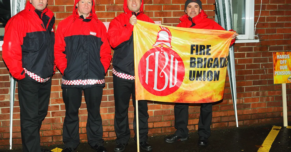 FBU picket at Sprowston Road Fire Station early this morning