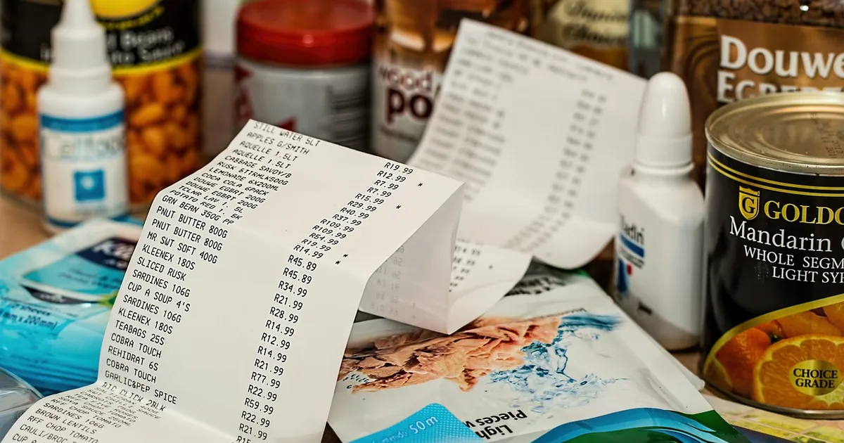 shopping, spending, till slip