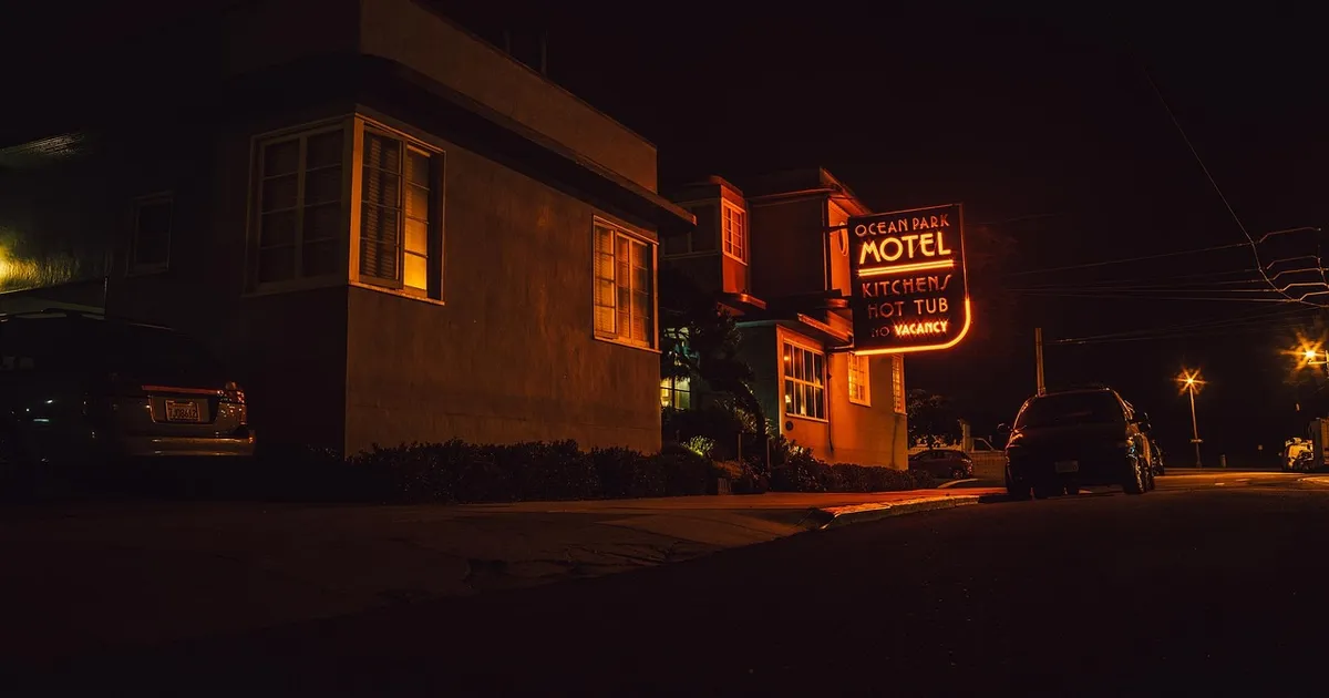 motel, sign, street